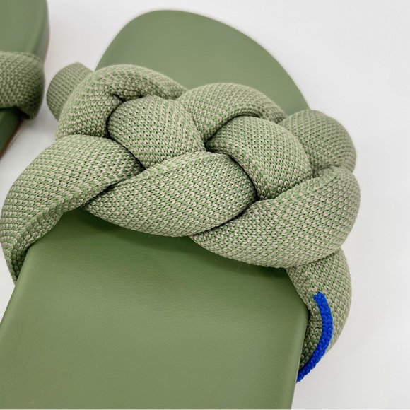 Rothy’s Palm Green Bubble Slide Green Braided Sandals - Picture 7 of 7